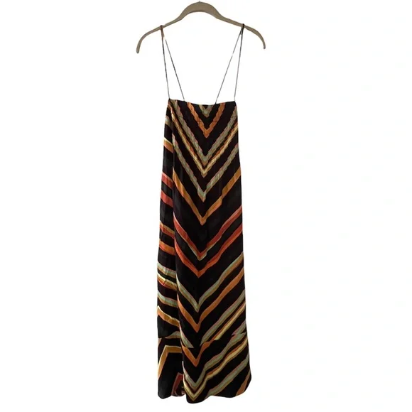 Anthropologie Multicolor Chevron Midi Slip Dress - Picture 7 of 8